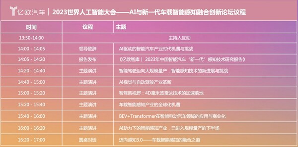 世界人工智能大会首个"车载智能感知亿欧融合创新论坛"将正式举办