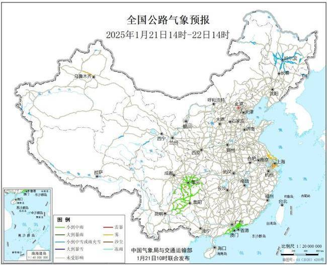 全国大部降水稀少 23日起将有寒潮和大范围雨雪