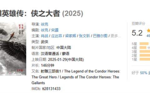 肖战《射雕英雄传：侠之大者》今日网播上线：爱优腾会员免费看