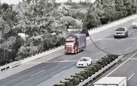 高速爆胎 男子一脚刹车失控翻车 这么做才对