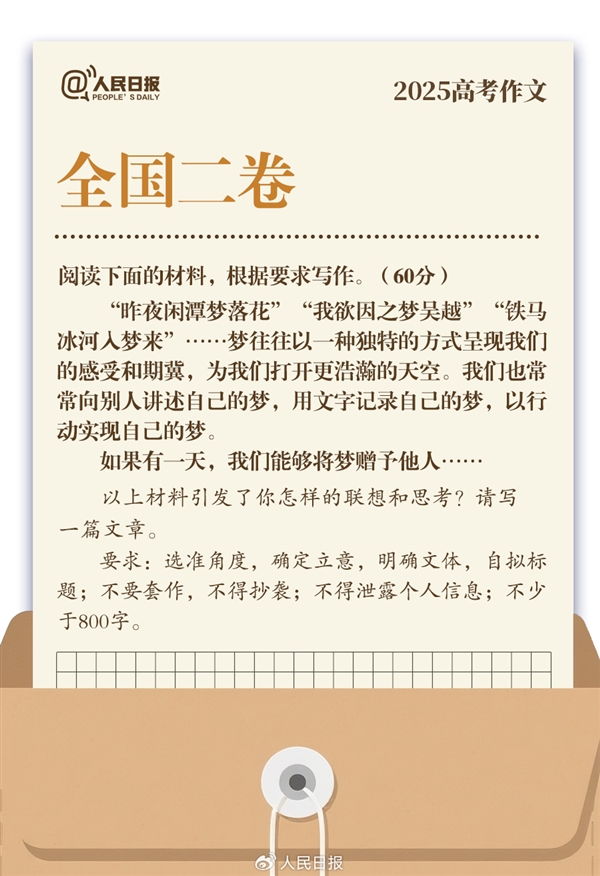 2025年全国高考语文作文题一览：看完你觉得难吗！插图2