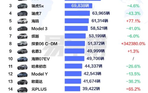 2025上半年出口车型销量TOP20出炉：比亚迪宋PLUS夺冠