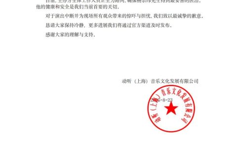 “杨宗纬摔下舞台”，情况通报