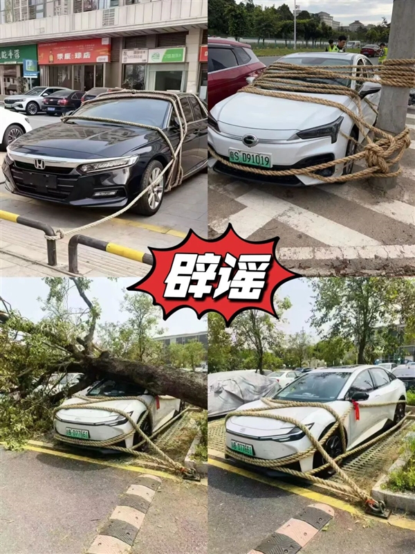 台风“桦加沙”来袭！官方辟谣：广东汽车被五花大绑是AI合成插图4