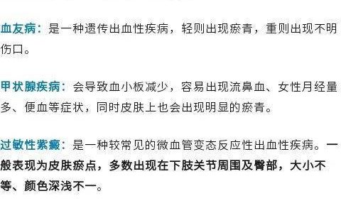 身上莫名出现的瘀青，可能是这4种疾病