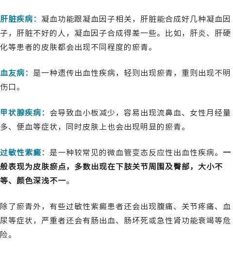 身上莫名出现的瘀青，可能是这4种疾病