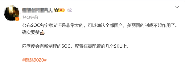时隔4年 麒麟回归！华为公布麒麟9020：专家称可确认全国产 美国制裁失效插图