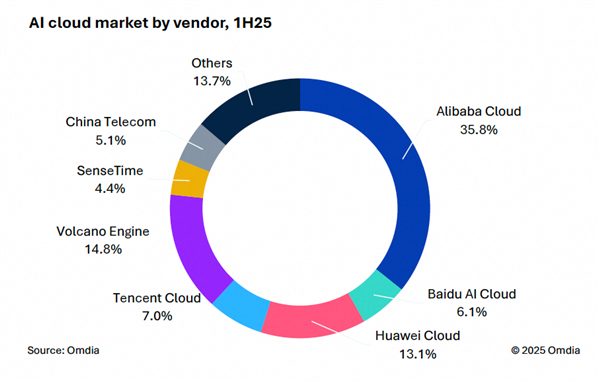 中国AI云市场阿里云占比35.8%位列第一 高于2到4名的总和插图