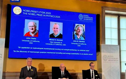 2025年诺贝尔物理学奖公布：3名科学家平分836万元奖金