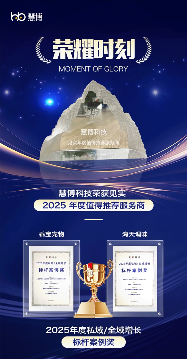 荣耀时刻 | 慧博科技荣获 “2025 年度值得推荐服务商”，全域标杆案例奖+前瞻洞察闪耀见实私域大会插图2