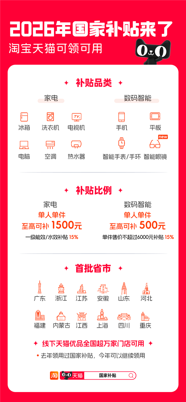 2026年国补来了！1月1日起淘宝开放领取使用插图