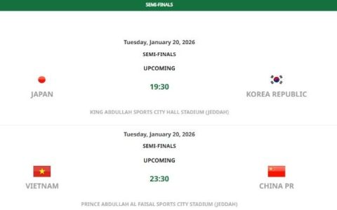 U23男足亚洲杯半决赛对阵出炉 今日中国队将战越南队