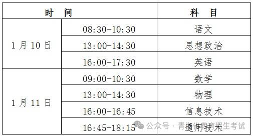 青海省2026年1月普通高中学业水平合格性考试温馨提醒插图