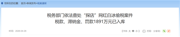 探店网红白冰偷税超900万元被查 追缴并罚款共计超1891万元插图