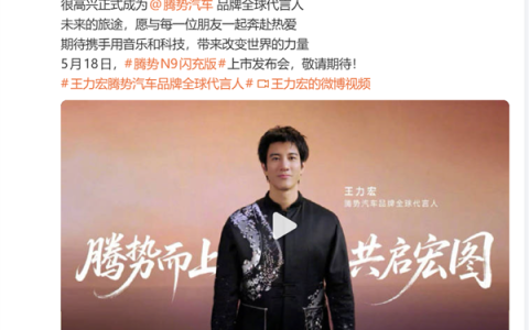 比亚迪官宣：王力宏成为腾势汽车品牌全球代言人 粉丝集体沸腾