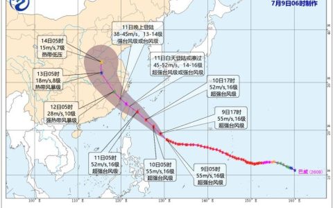 中央气象台7月9日06时发布台风黄色预警