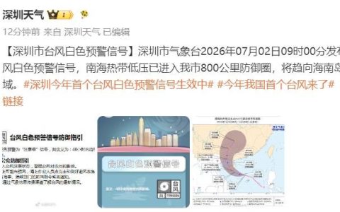 深圳今年首个台风白色预警信号生效中！
