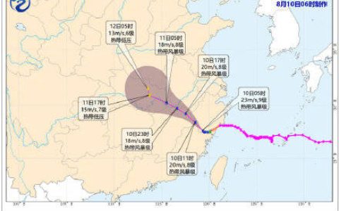 台风白海豚强度逐渐减弱
