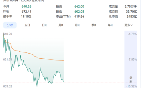 宇树科技连续大跌 股价回撤超44% 4400亿市值遭业内质疑