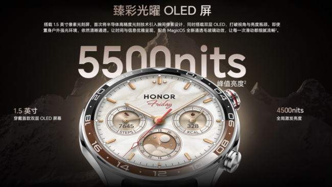 维信诺ViP+Tandem首登荣耀手表6 Pro，刷新穿戴OLED亮度纪录